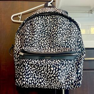 Yves Saint Laurent Paris Classic Hunter Cat Backpack 326865 Black White Canvas